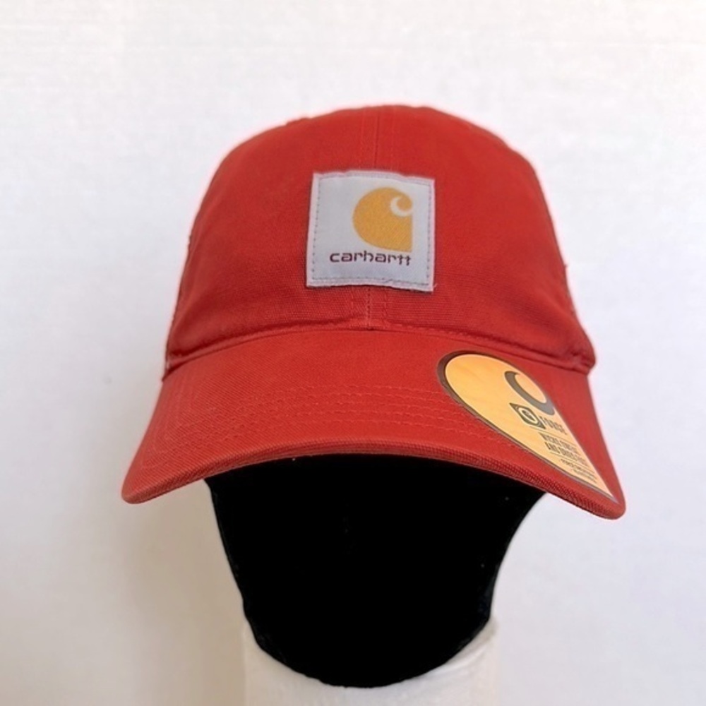 Carhartt Red Odessa Canvas Adjustable Strapback Cap Hat Logo Patch Hat NWT
